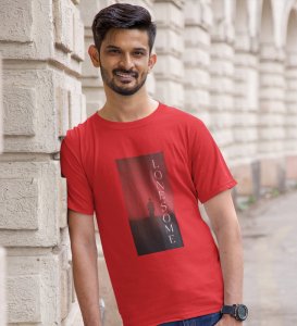 Solitary, Red Urban Explorer: Stay on Trend with Front Printed Round Neck Tee