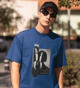 No Love No Hope, Statement Piece: Blue Stylish Front Graphic Oversized Tee for Men