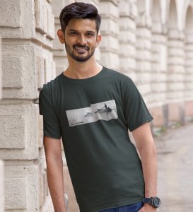 Self-Care, Fashion Fusion: Explore Green Front Printed Round Neck Tee - Men's Edition