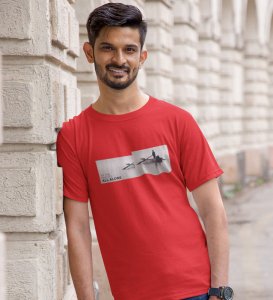 Self-Care, Fashion Fusion: Explore Red Front Printed Round Neck Tee - Men's Edition