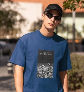 Wildflower, Casual Revolution: Unleash Style with Blue Trendy Front Print Tee for Men