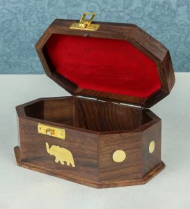 Classic Wooden Handcrafted Jewellery Box, Best For Women Ladies