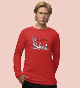 Bunny Loves carrot: (red) Full Sleeve T-Shirt For Singles
