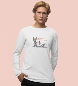 Bunny Loves carrot: (white) Full Sleeve T-Shirt For Singles