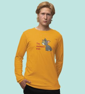 Tom Is Waiting For Soulmate: Printed (yellow) Full Sleeve T-Shirt For Singles