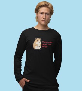 Little Hamster Wants Love: Attractive Printed (black) Full Sleeve T-Shirt For Singles