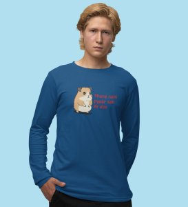 Little Hamster Wants Love: Attractive Printed (blue) Full Sleeve T-Shirt For Singles