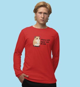 Little Hamster Wants Love: Attractive Printed (red) Full Sleeve T-Shirt For Singles