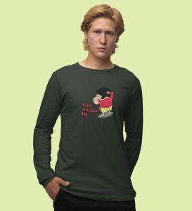 Valentine's Day Is Here: Printed (green) Full Sleeve T-Shirt For Singles
