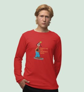What's New? : Attractive Printed (red) Full Sleeve T-Shirt For Singles
