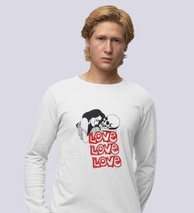 Love Is Insane : Printed (white) Full Sleeve T-Shirt For Singles