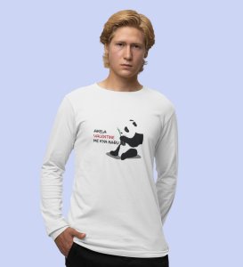 Alone Forever: Sublimation Printed (white) Full Sleeve T-Shirt For Singles
