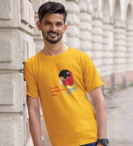 Valentine's Day Is Here: Printed (yellow) T-Shirt For Singles