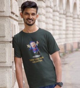 Valentine Ninja: Printed (Green) T-Shirt For Singles
