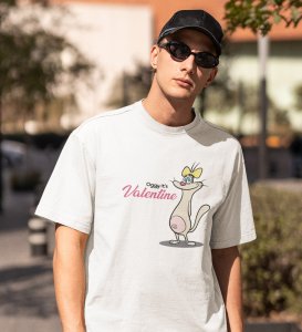 Cats Love Valentines: Amazingly Printed (white) T-Shirt For Singles