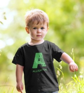 Alligator, Boys Printed Crew Neck Tshirt (black)