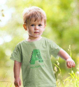 Alligator, Boys Printed Crew Neck tshirt (olive)