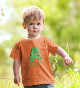 Alligator, Boys Printed Crew Neck Tshirt (orange)