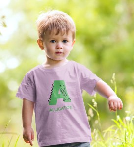 Alligator, Boys Printed Crew Neck Tshirt (purple)