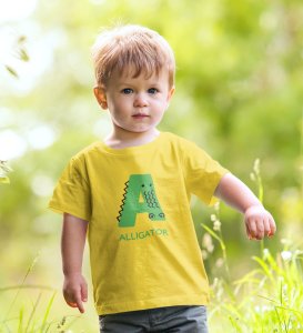 Alligator, Boys Printed Crew Neck tshirt (yellow)