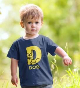 Doggy Dog, Boys Round Neck Printed Blended Cotton tshirt (Navy blue)