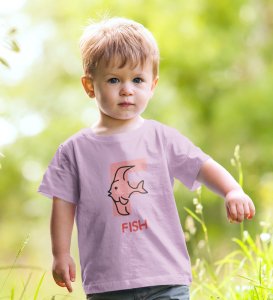 Fishy Fish, Printed Cotton Tshirt (purple) for Boys