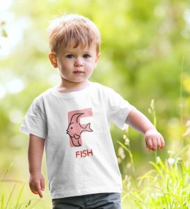 Fishy Fish, Printed Cotton tshirt (white) for Boys