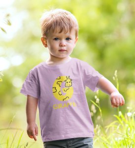 Giraffe, Boys Printed Crew Neck Tshirt (purple)
