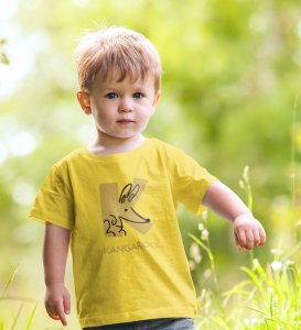 Kangaroo, Printed Cotton tshirt (yellow) for Boys