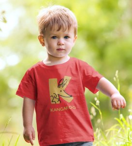 Kangaroo, Printed Cotton tshirt (red) for Boys