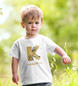 Kangaroo, Printed Cotton tshirt (white) for Boys