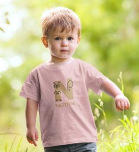 Naughty Nutria, Boys Round Neck Blended Cotton Tshirt (baby pink)