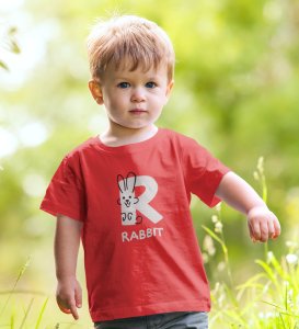 Running Rabit, Printed Cotton tshirt (red) for Boys
