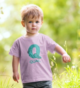 Quacky Quail, Boys Round Neck Blended Cotton Tshirt (purple)
