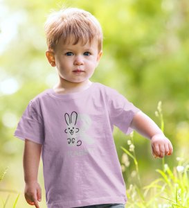 Running Rabit, Printed Cotton Tshirt (purple) for Boys

