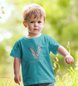 Vulture, Boys Round Neck Printed Blended Cotton tshirt (teal)