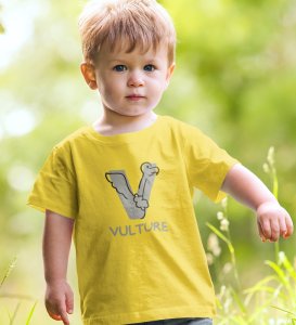 Vulture, Boys Round Neck Printed Blended Cotton tshirt (yellow)