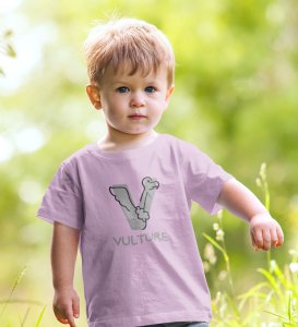 Vulture, Boys Round Neck Printed Blended Cotton Tshirt (purple)