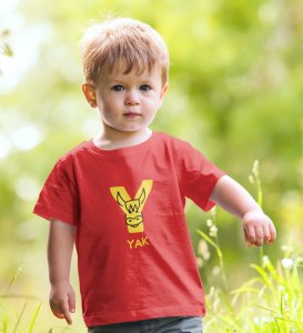 Yellow Yak, Printed Cotton tshirt (red) for Boys