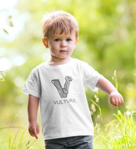 Vulture, Boys Round Neck Printed Blended Cotton tshirt (white)