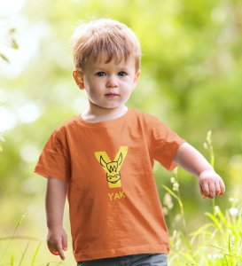 Yellow Yak, Printed Cotton Tshirt (orange) for Boys