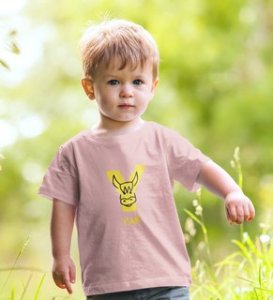 Yellow Yak, Printed Cotton Tshirt (baby pink) for Boys