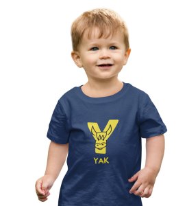 Yellow Yak, Printed Cotton tshirt (Navy blue) for Boys