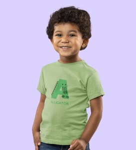 Alligator, Boys Printed Crew Neck Tshirt (Olive)
