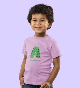 Alligator, Boys Printed Crew Neck Tshirt (Purple)