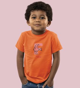 Fishy Fish, Printed Cotton Tshirt (Orange) for Boys
