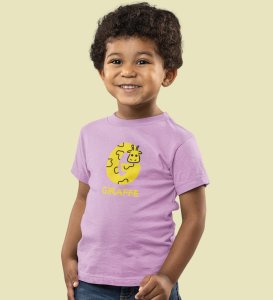 Giraffe, Boys Printed Crew Neck Tshirt (Purple)