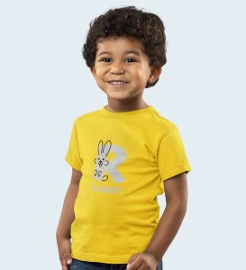 Running Rabit, Printed Cotton Tshirt (Yellow) for Boys
