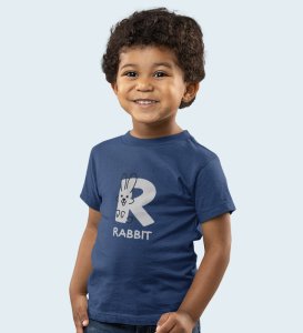 Running Rabit, Printed Cotton Tshirt (Navy blue) for Boys
