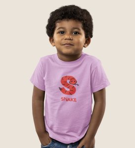 Slippery Snake, Boys Printed Crew Neck Tshirt (Purple)